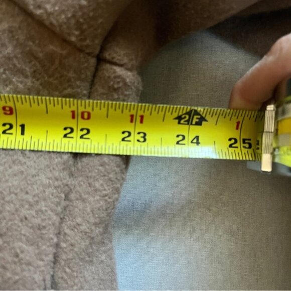 Oak + Fort 2 neutral tone wool blend belted trench jacket coat Sz O/S - Picture 12 of 13